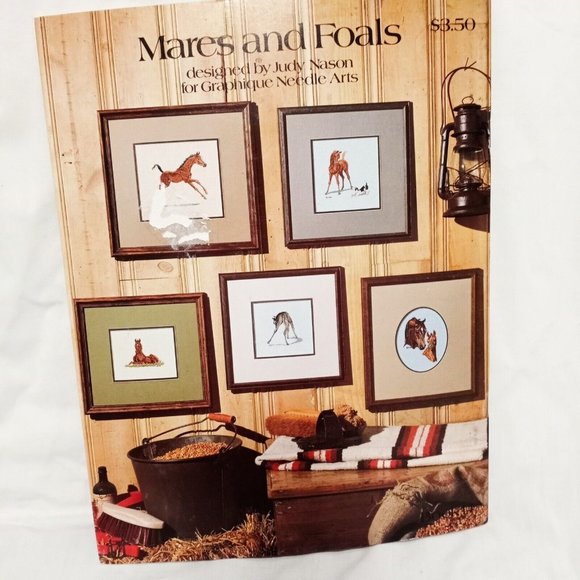 Mares and Foals Horses Cross Stitch Leaflet Judy Nason 1982 Graphique Needle Art - Picture 8 of 8